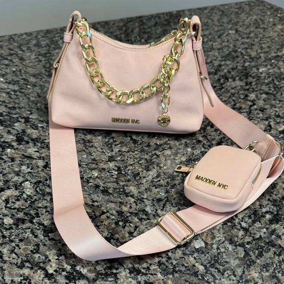 Madden NYC Pink Crossbody Bag with Chain Detail - Picture 4 of 13